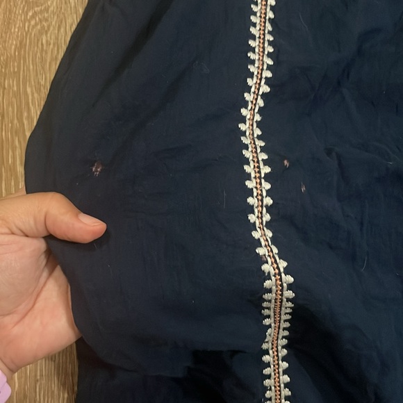 Johnny Was Tamia Peasant Tunic Dress Embroidered Multi Navy Blue XS - Picture 8 of 8